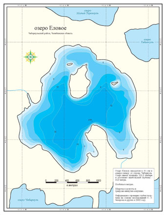 Красное озеро карта глубин